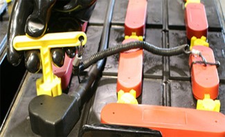 Forklift Battery Cap Off